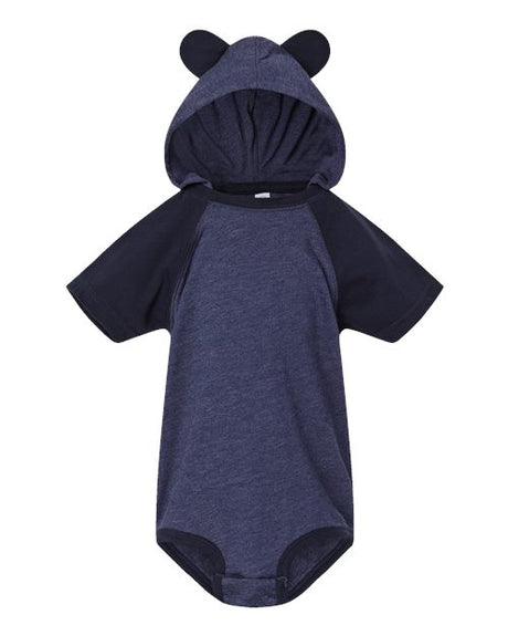 Rabbit Skins Infant Fine Jersey Raglan Bodysuit with Hood & Ears