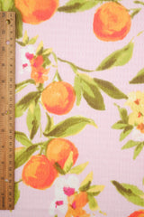 Printed Crinkle Crepe Fruit Orange Fabric