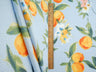 Printed Crinkle Crepe Fruit Orange Fabric