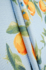 Printed Crinkle Crepe Fruit Orange Fabric