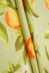 Printed Crinkle Crepe Fruit Orange Fabric