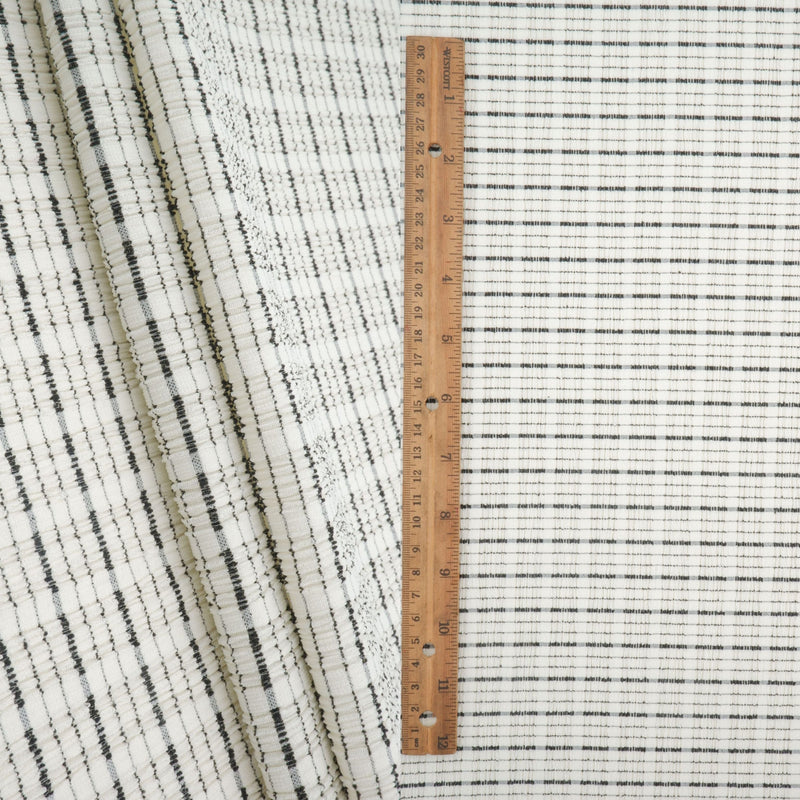 Jacquard Knit Cloudberry Check Fabric