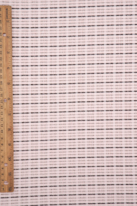 Jacquard Knit Cloudberry Check Fabric