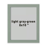 8x10" Light Gray-Green Frame with Plastic Front Protection Suitable for Hanging or Standing, Compatible with ALFTA Adhesive Hook
