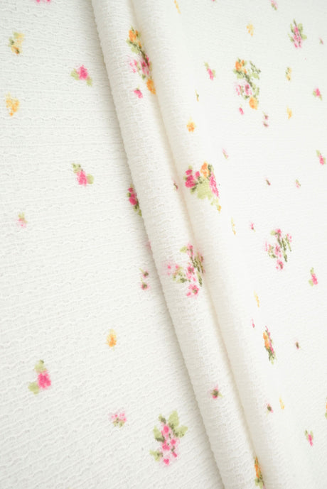 Crinkle Crepe Ditsy Floral Print Knit