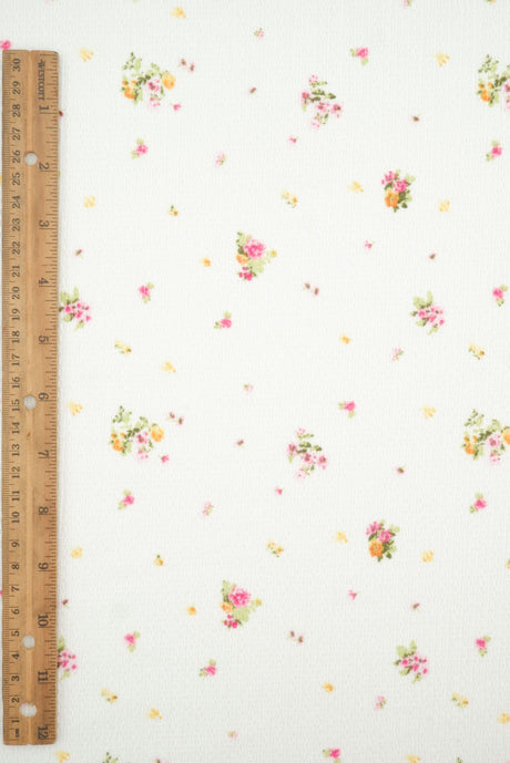 Crinkle Crepe Ditsy Floral Print Knit
