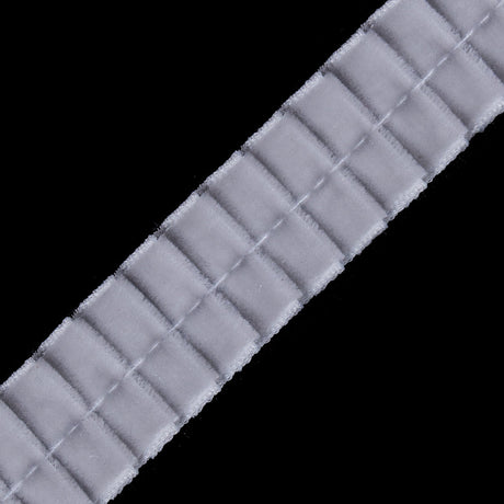 Italian Silver Velvet Knife Pleated Trimming - 0.875"