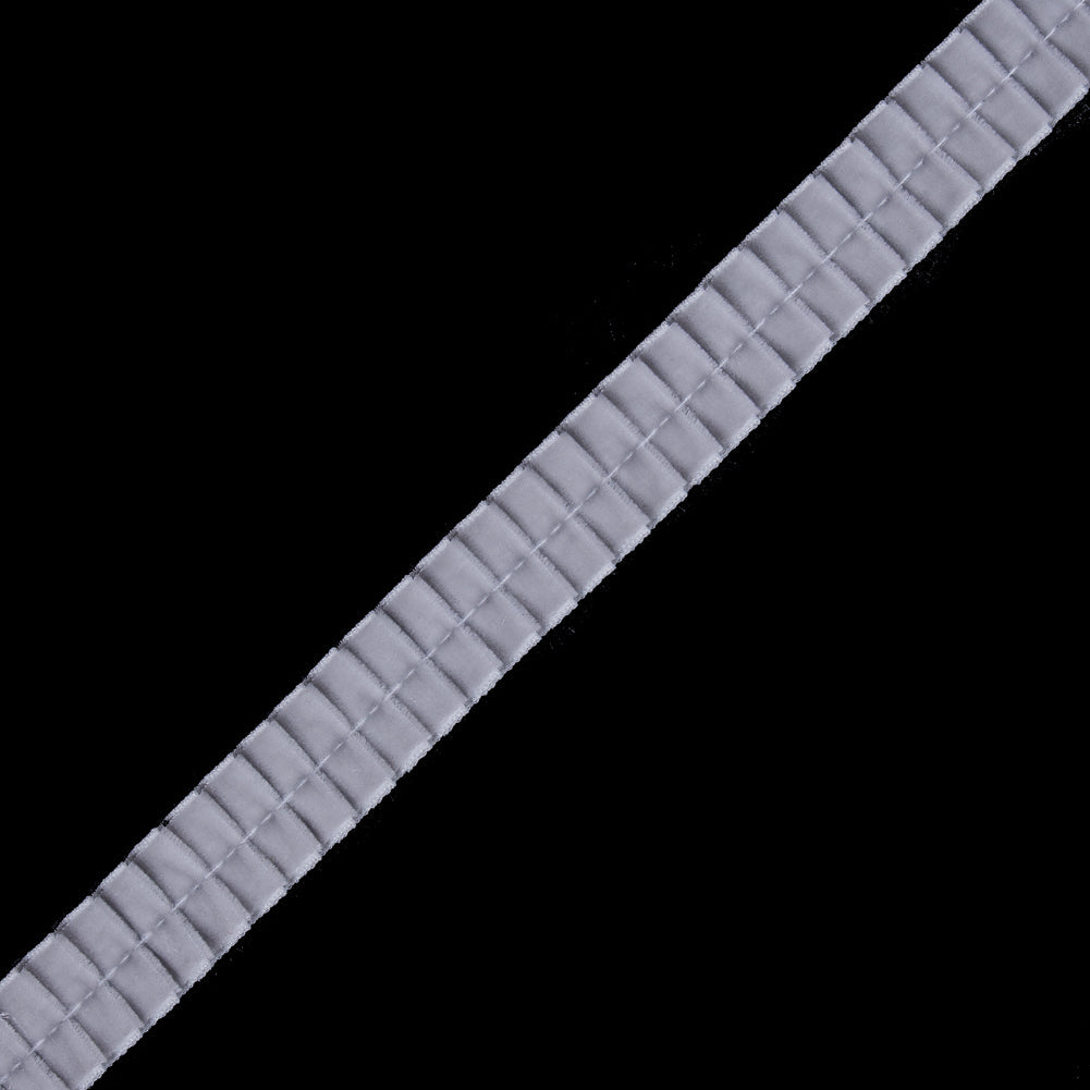 Italian Silver Velvet Knife Pleated Trimming - 0.875"