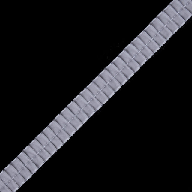 Italian Silver Velvet Knife Pleated Trimming - 0.875"