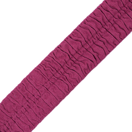 Italian Wine Ruched Stretch Wool Trimming - 2.375"
