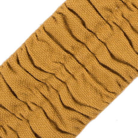 Italian Mustard Ruched Stretch Wool Trimming - 2.375"