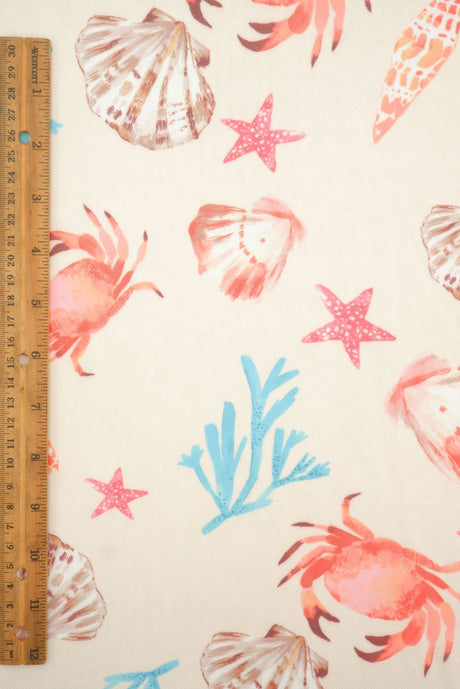 Mesh Sea Element Digital Print Fabric