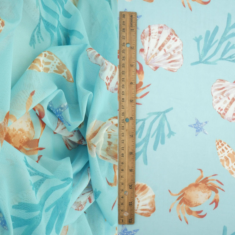 Sea Element Mesh Digital Print Fabric 58/60" Wide