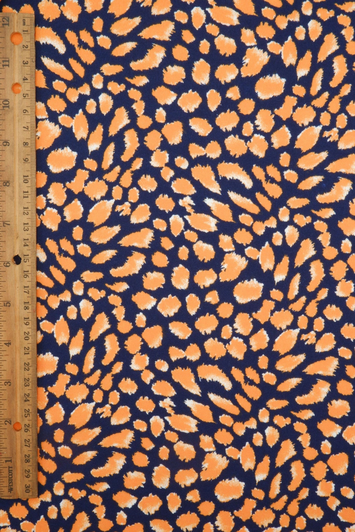 Animal Print DTY Brushed Knit Navy