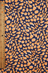 Animal Print DTY Brushed Knit Navy