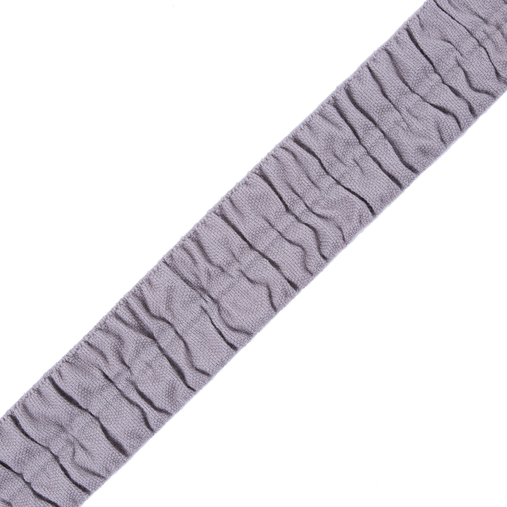 Italian Silver Ruched Stretch Wool Trimming - 1.5"