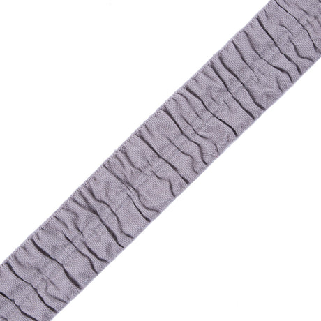 Italian Silver Ruched Stretch Wool Trimming - 1.5"