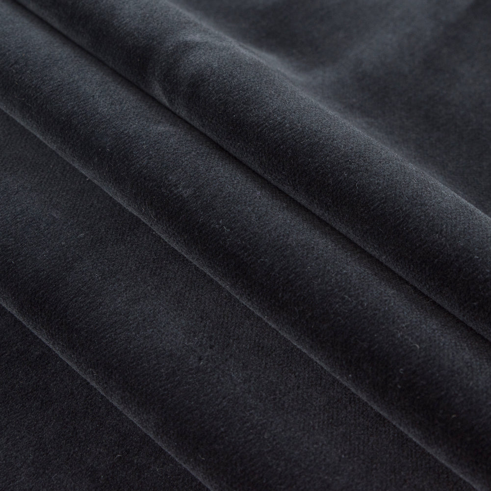 Black Solid Cotton Velveteen