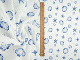 Printed Woven Sea Element Crinkle Fabric
