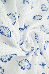 Printed Woven Sea Element Crinkle Fabric