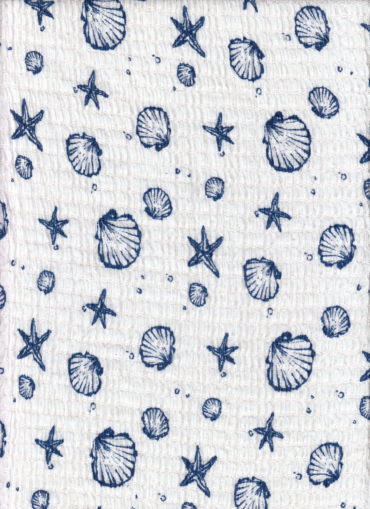 Printed Woven Sea Element Crinkle Fabric