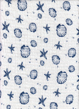Printed Woven Sea Element Crinkle Fabric