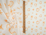 Printed Woven Sea Element Crinkle Fabric