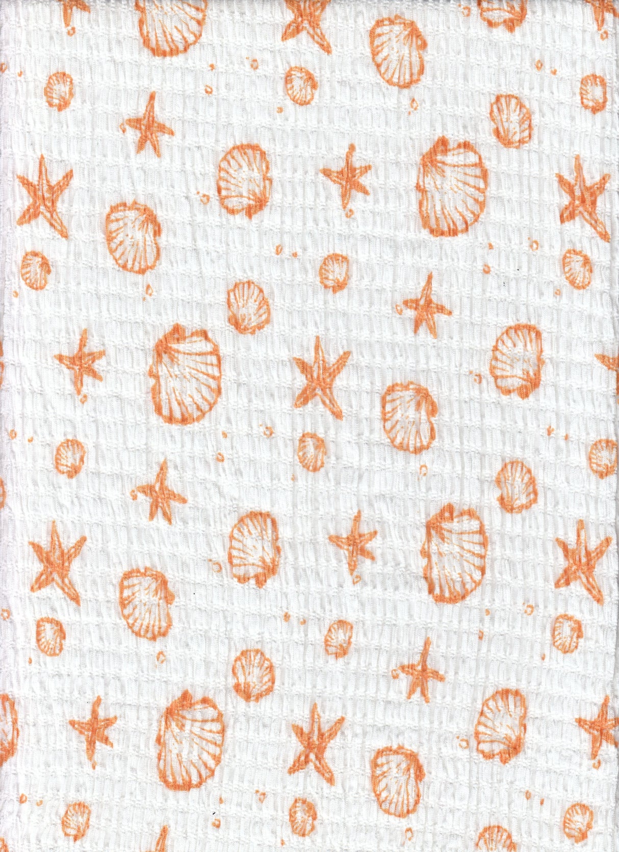 Printed Woven Sea Element Crinkle Fabric