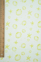 Printed Woven Sea Element Crinkle Fabric