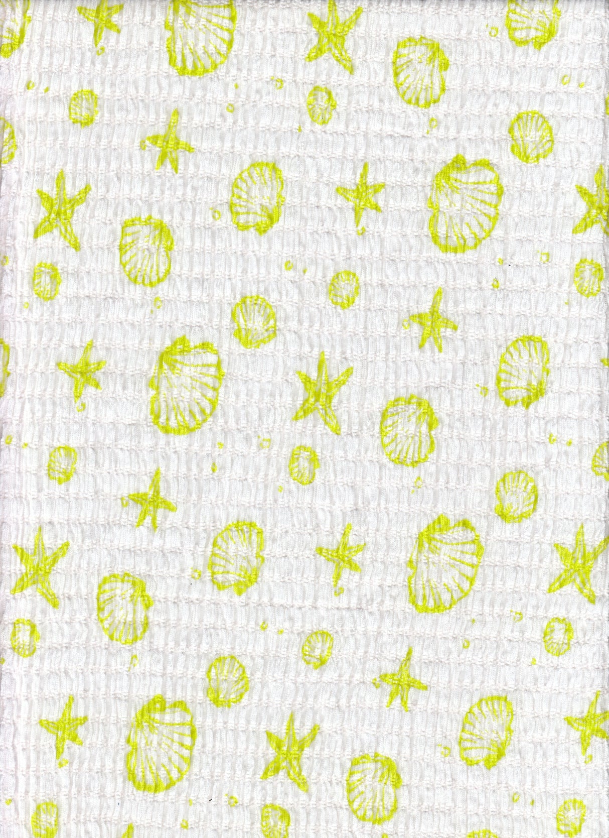 Printed Woven Sea Element Crinkle Fabric
