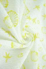 Printed Woven Sea Element Crinkle Fabric