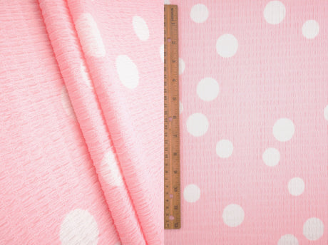 Polka Dot Crinkle Knit Polyester Spandex