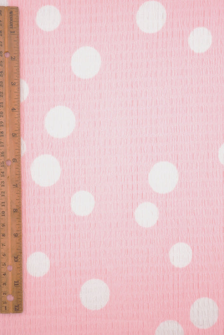Polka Dot Crinkle Knit Polyester Spandex