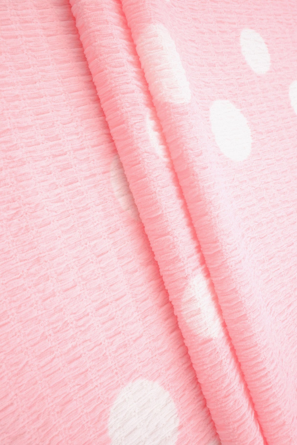 Polka Dot Crinkle Knit Polyester Spandex