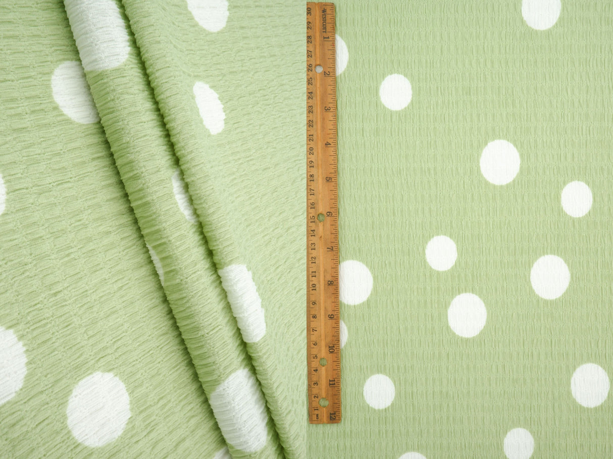 Polka Dot Crinkle Knit Polyester Spandex