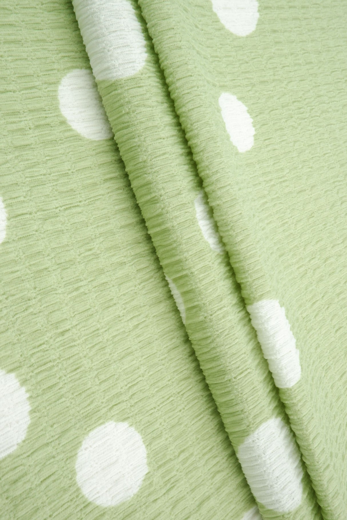 Polka Dot Crinkle Knit Polyester Spandex