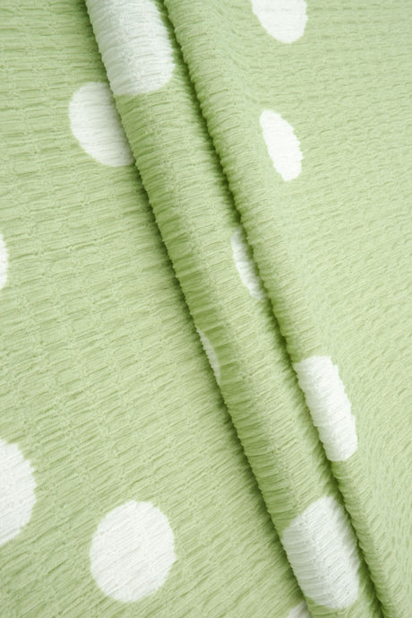 Polka Dot Crinkle Knit Polyester Spandex