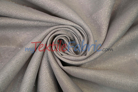 Metallic Vintage Linen Polyester Fabric - Imitation Burlap, Metallic Foil Vein, 58/60" Width (1 Yard)
