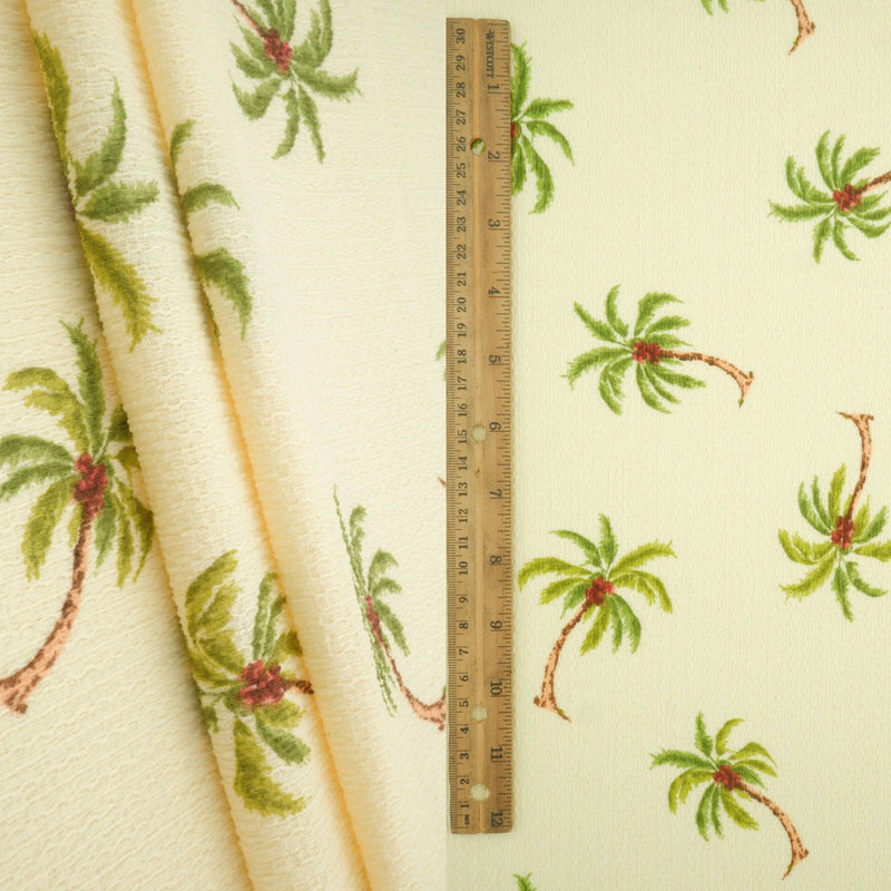 Printed Crepe Knit Palm Tree Fabric