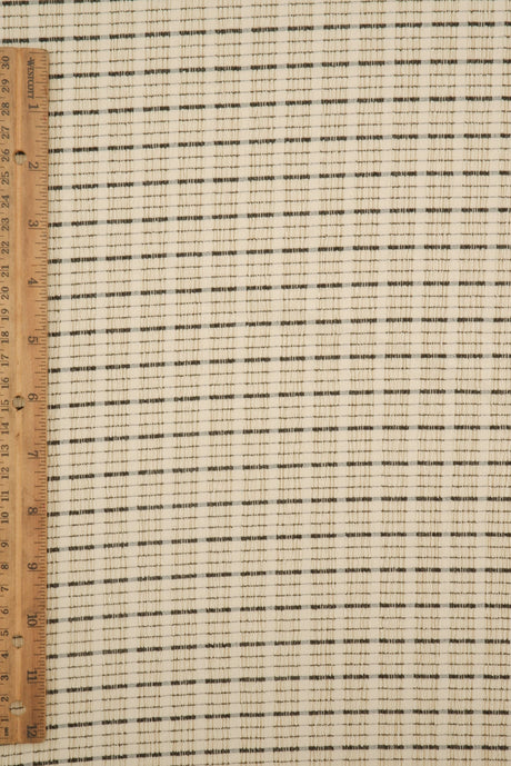 Jacquard Knit Cloudberry Check Fabric