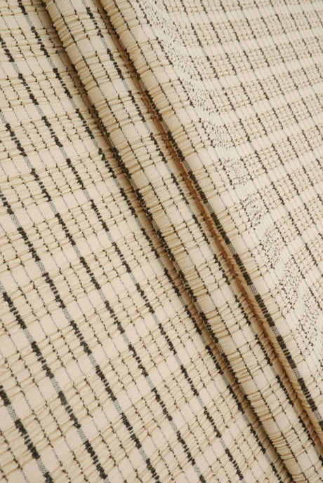 Jacquard Knit Cloudberry Check Fabric