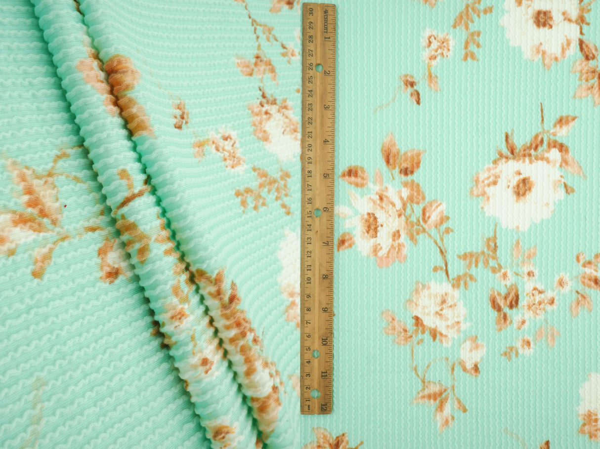Floral Jacquard Double Knit Fabric