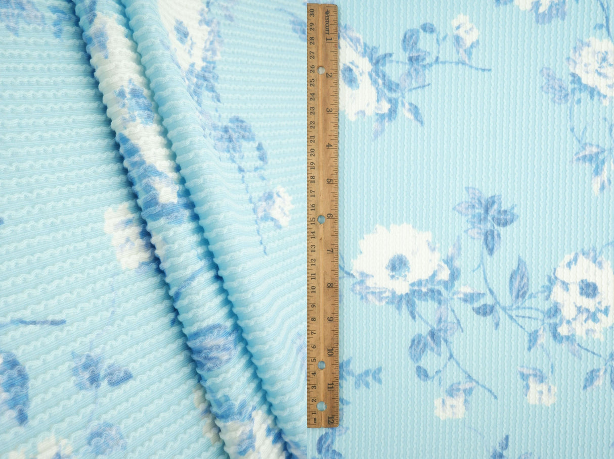 Floral Jacquard Double Knit Fabric