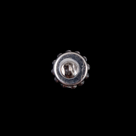 Italian Silver Rhinestone Shank Back Button - 14L/9mm