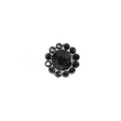 Italian Black Rhinestone Shank Back Button - 14L/9mm