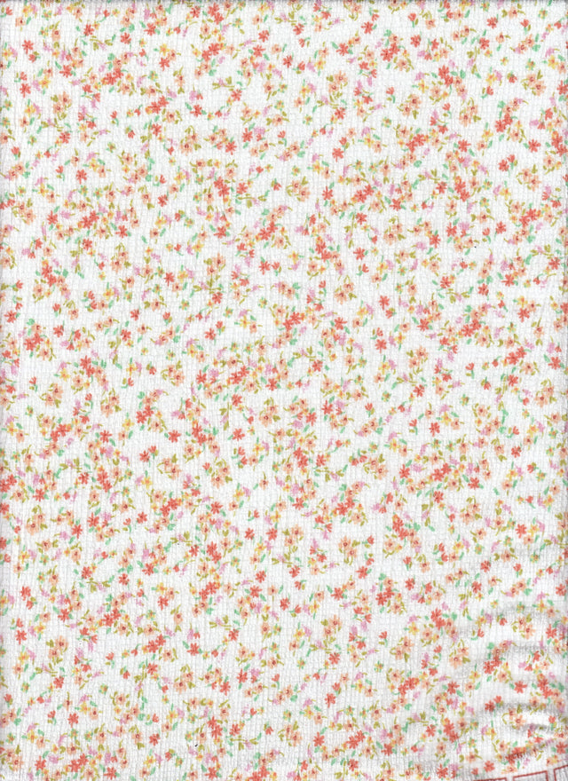 Ditsy Print Jersey Fabric in Ivory