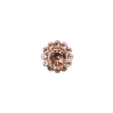 Italian Peach Rhinestone Shank Back Button - 14L/9mm
