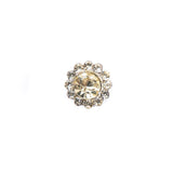 Italian Champagne Rhinestone Shank Back Button - 14L/9mm