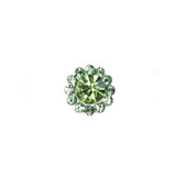 Italian Green Rhinestone Shank Back Button - 14L/9mm