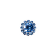 Italian Blue Rhinestone Shank Back Button - 14L/9mm